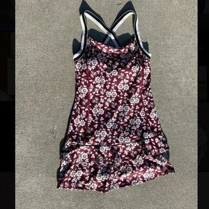 kate spade Burgundy Floral Tennis Dress with White Flowers
